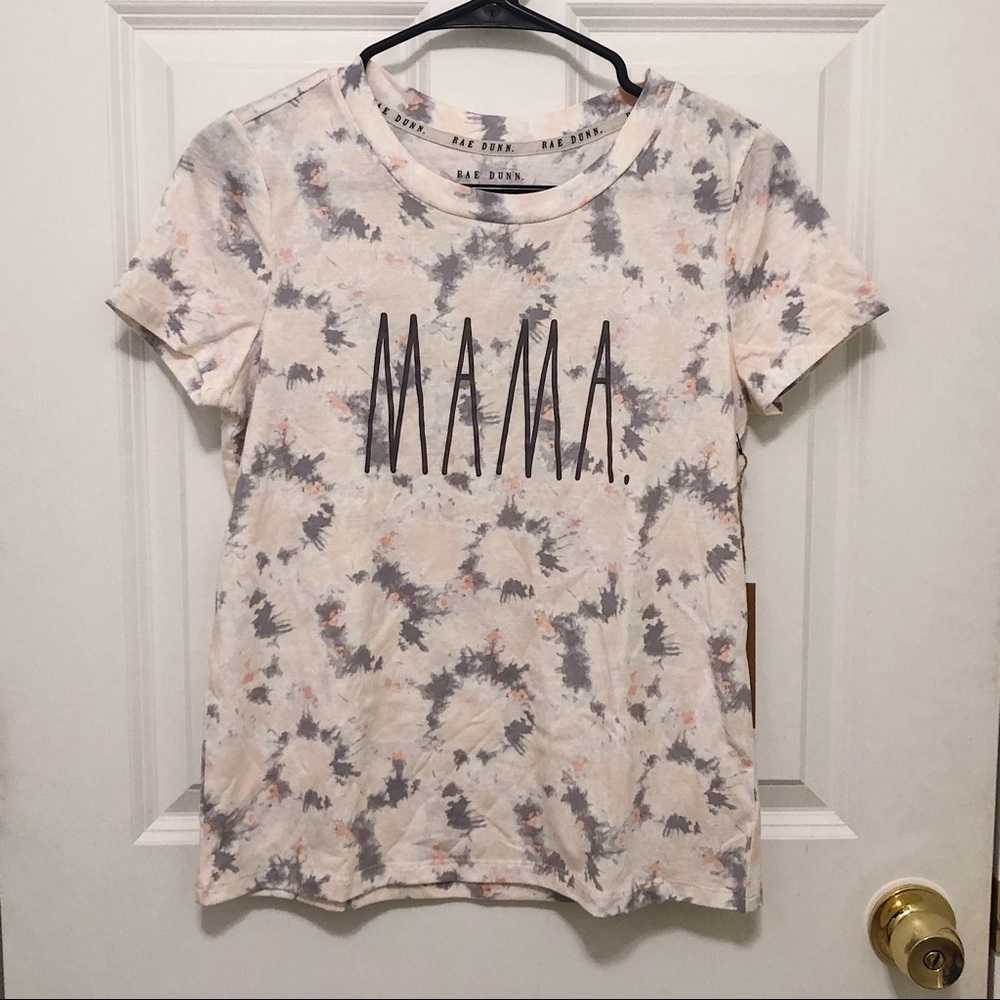 Rae Dunn “Mama” Pink & Grey Tie Dye Short Sleeve T-Shirt